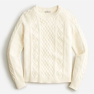 J. crew cotton cream fisherman sweater